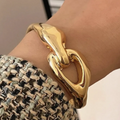 Fluid Grace Necklace and Wide Metal Bracelet (One Piece)