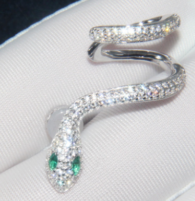 Trendy Serpent-Shaped Rhinestone Earrings