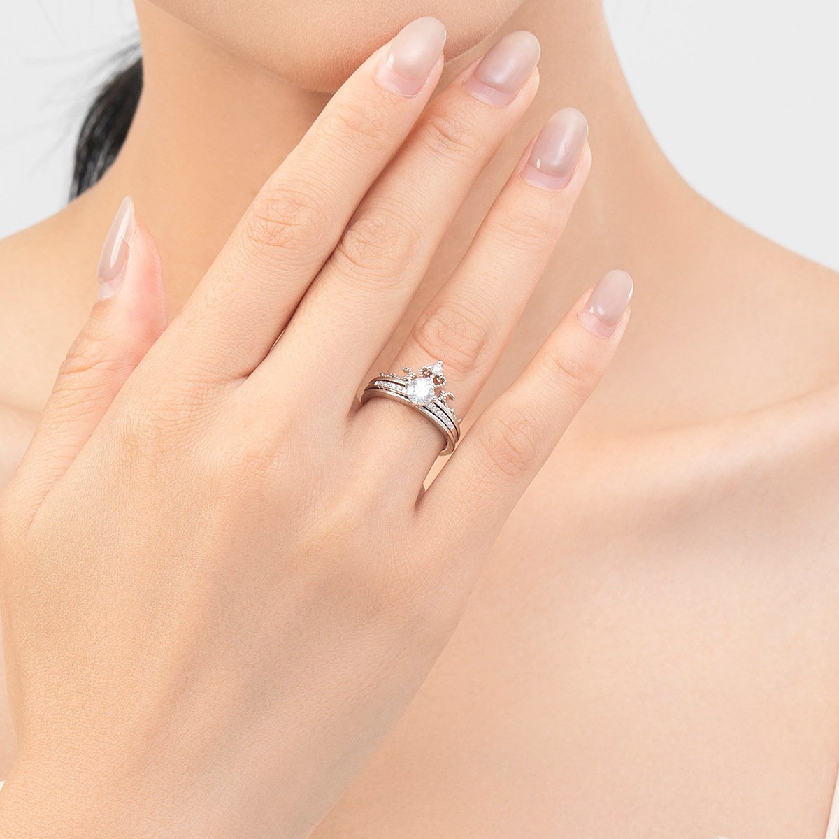 S925 Sterling Silver Light Luxury Crown Ring