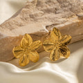 Matte Gold Flower Stud Earrings