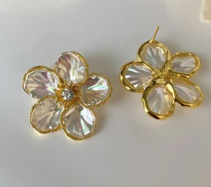 White Flower Earrings