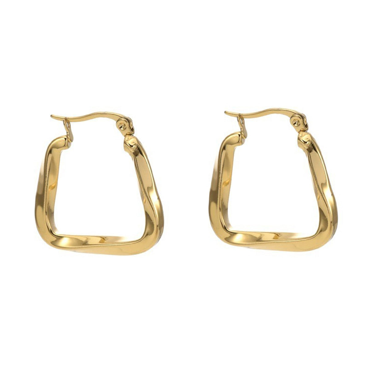 Gold Hoop Huggie Earrings Gold