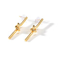 Knot Design Long Drop Earrings