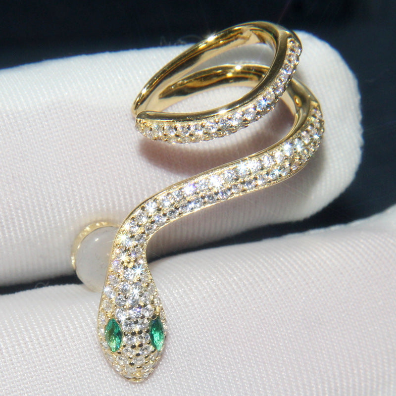 Trendy Serpent-Shaped Rhinestone Earrings