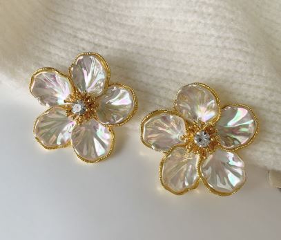 White Flower Earrings